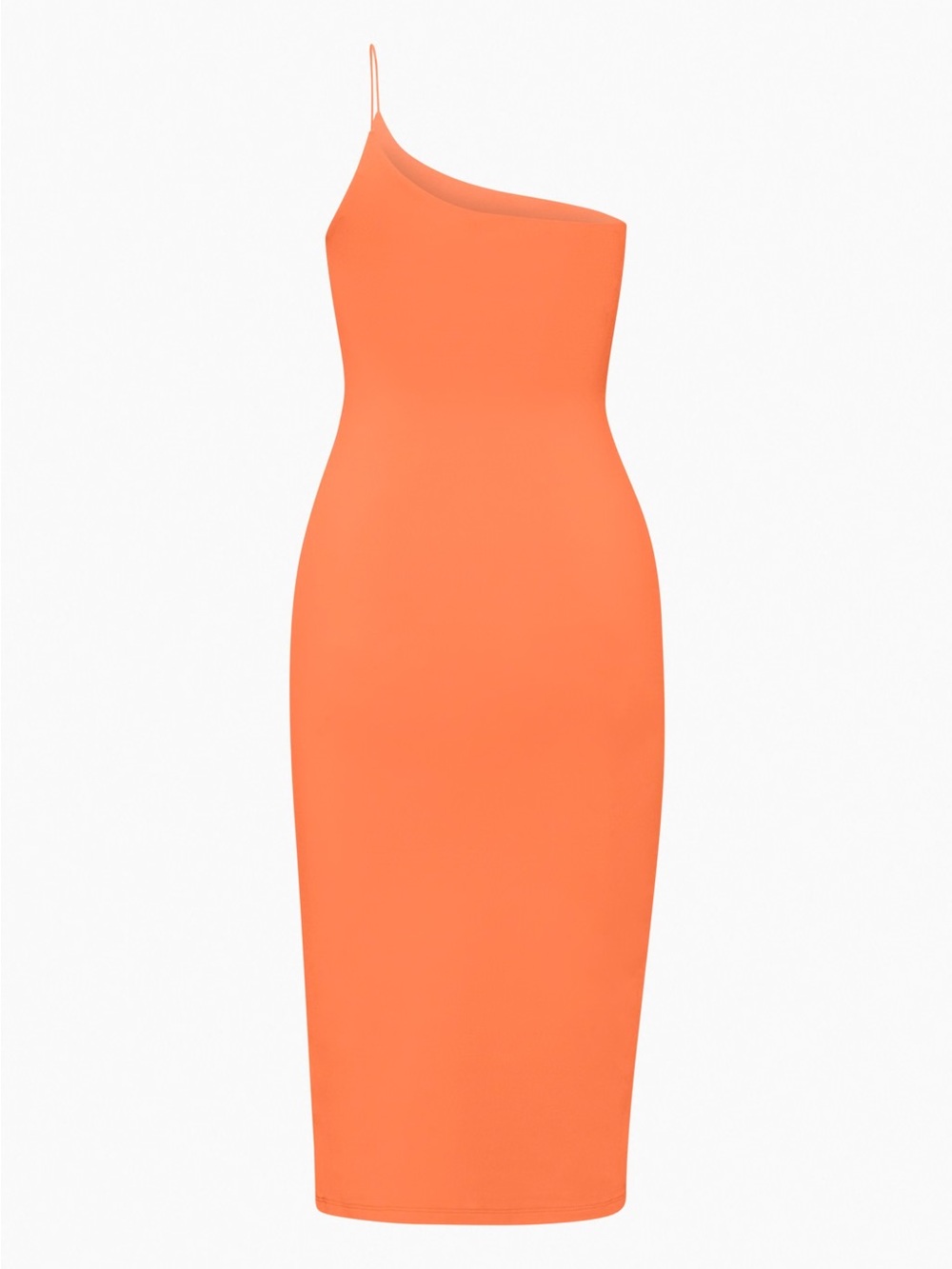 Babaton One-Shoulder Coral-Orange Bodycon Dress